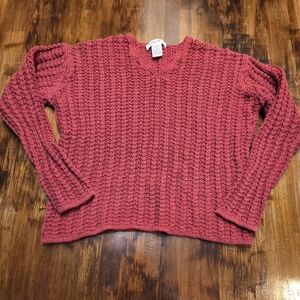 Eddie Bauer Lien/cotton Knit Sweater in Red Size S eclectic grandpa